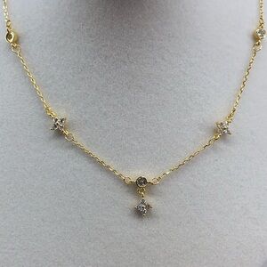 Gold Necklace with Star Accents